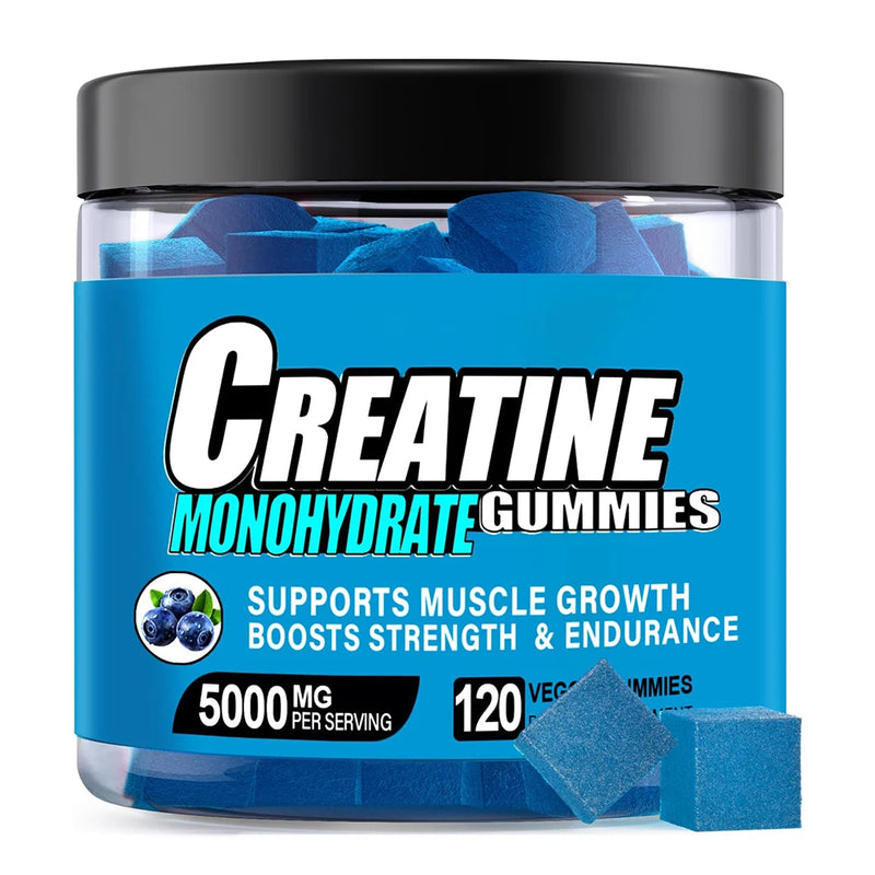 Creatine Monohydrate Gummies for Men & Women, Support Boost Focus, Muscle, Strength, Recovery, Congnitive Health & Memory -Vegan